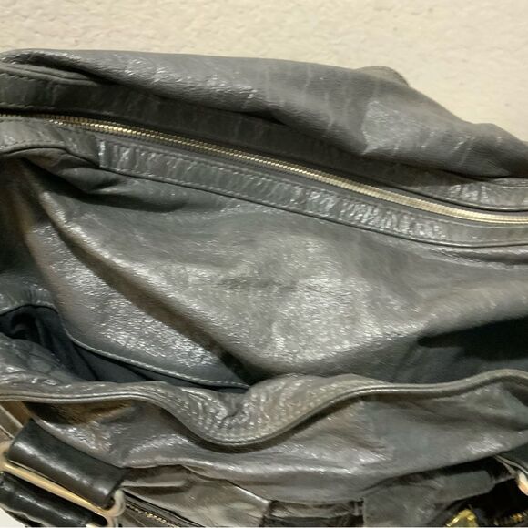 SEE BY CHLOE Large DAYTRIPPER Gray Black Leather Crossbody Handbag Purse Y2K - Picture 11 of 16